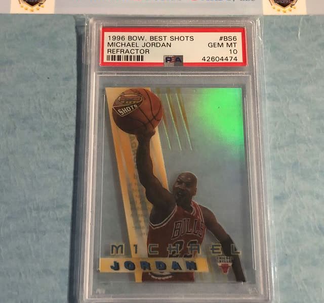 1996 Bowman's Best Michael Jordan Refractor graded PSA GEM MT 10